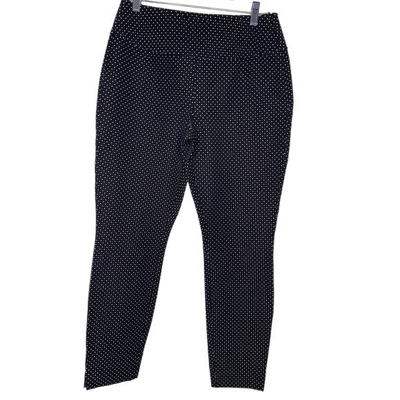 Cabi black and white Polkadot cropped pants size 6 Slimfit Stretch - Picture 1 of 7